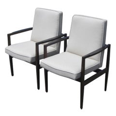 Pair of Jens Risom Style Arm Lounge Chairs 8