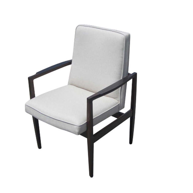 American Pair of Jens Risom Style Arm Lounge Chairs For Sale