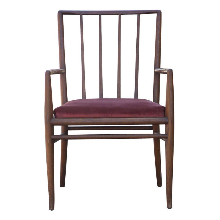 6 T.H. Robsjohn Gibbings For Widdicomb Mahogany Dining Chairs In Good Condition For Sale In Pasadena, TX