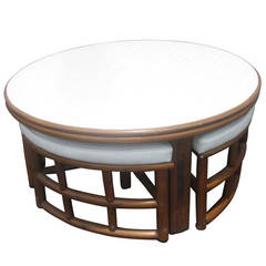 Mid-Century Bamboo Adjustable Cocktail Able with Seating Mid-Century Bamboo Adjustable Cocktail Able with Seating