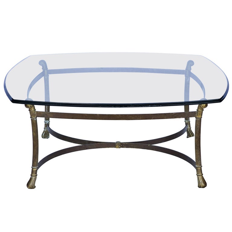 MidCentury Brass and Glass Coffee Table For Sale at 1stDibs