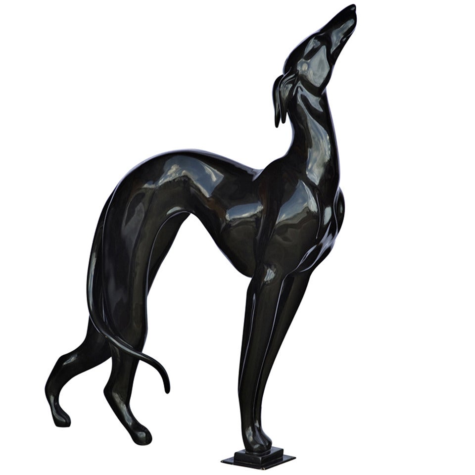 Life-Size Fiberglass Greyhound Sculpture