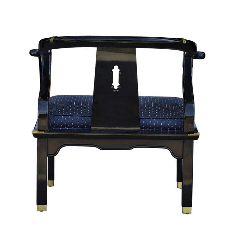 Chinese Chippendale Pair Of James Mont Style Chinoiserie Chairs