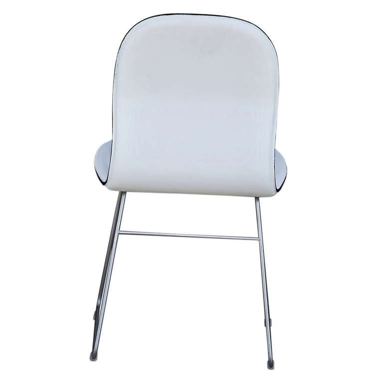 Four Cappellini Hi Pad Italian Leather Dining Chairs by Jasper Morrison In Excellent Condition In Pasadena, TX