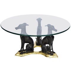 Maitland-Smith Bronze Whippets Cocktail Table
