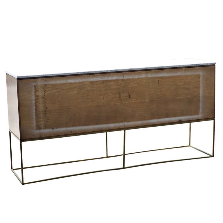 Mid-Century Modern Milo Baughman for Thayer Coggin Burl Wood Marble Top Sideboard