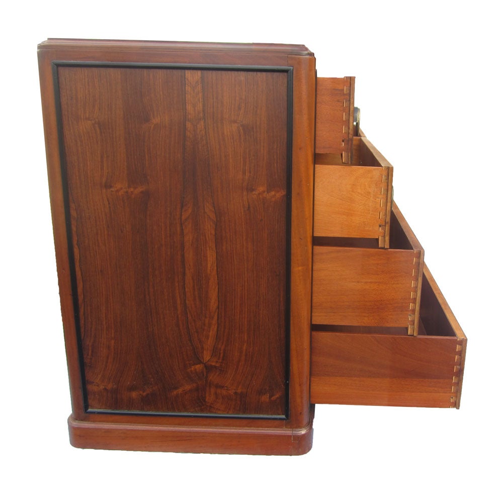 Art Deco Rosewood Nightstand Drawers For Sale 5