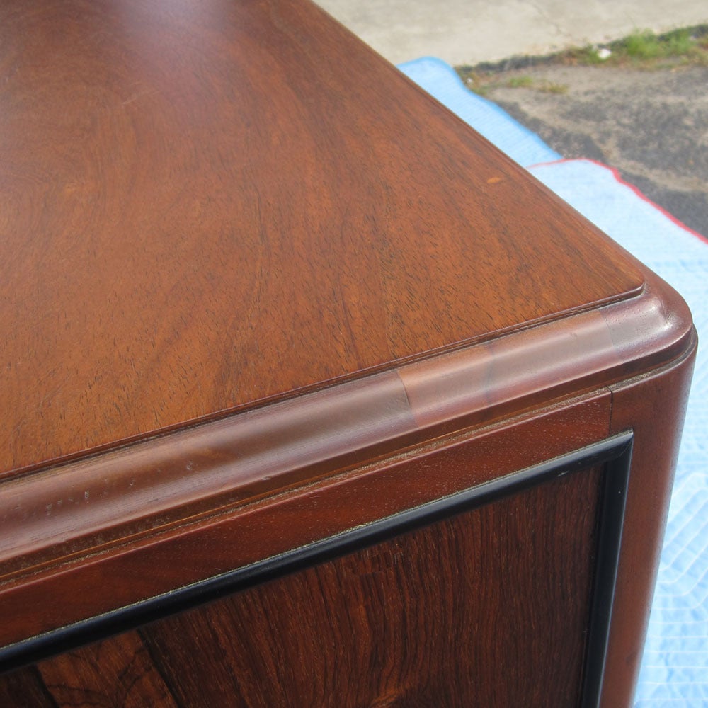 Art Deco Rosewood Nightstand Drawers For Sale 4