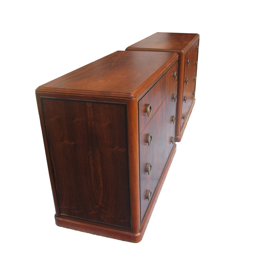 Art Deco Rosewood Nightstand Drawers In Good Condition For Sale In Pasadena, TX