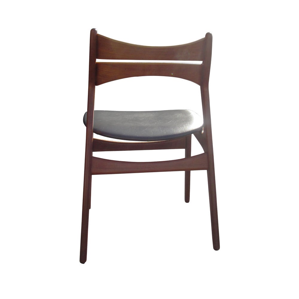 Mid-Century Modern Set of Eight Vintage Danish Erik Buck #301 Teak Dining Chairs for Christiansen