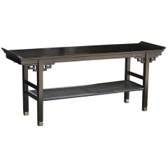 Vintage Ebonized Console Table in the Manner of James Mont