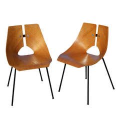 1 Ray Komai for J. G. Molded Walnut Plywood Side Chair
