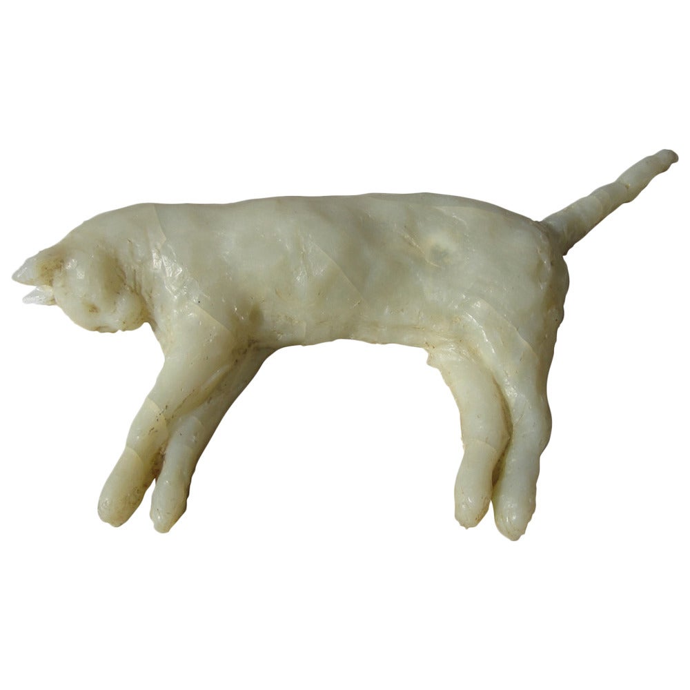 Reclining Cat Sculpture by Jose Cobo