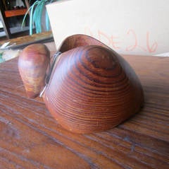 Vintage Carved Duck Teak Sculpture by Deborah Bump