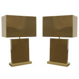 Pair Curtis Jere Brass Table Lamps