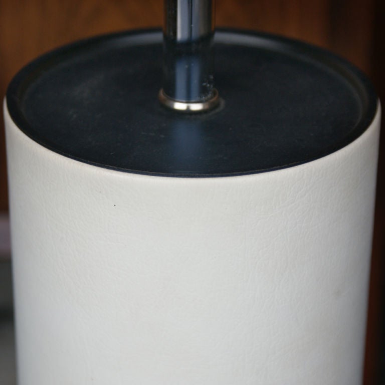 Mid-Century Modern George Kovacs White Leather Table Lamp For Sale