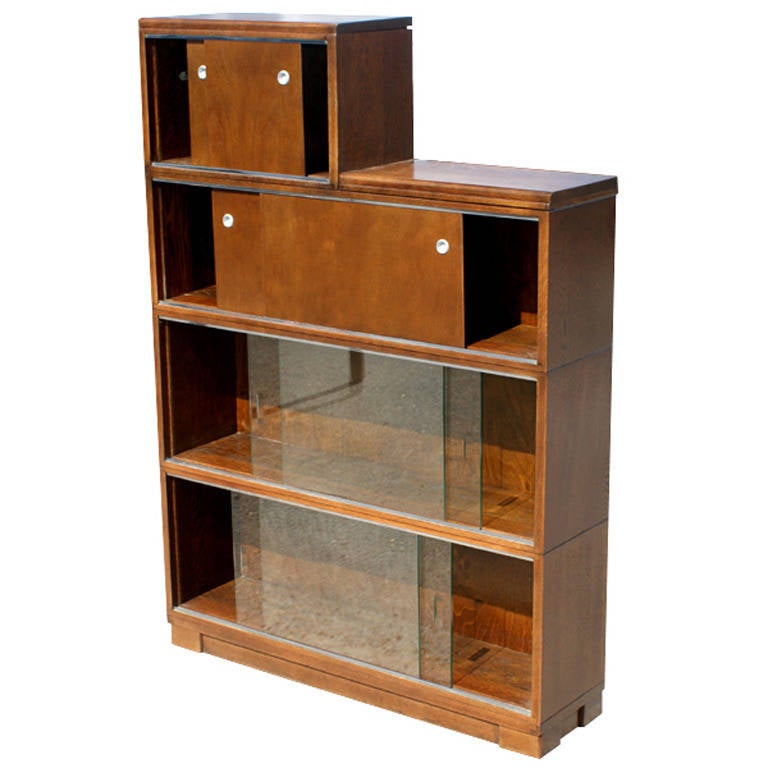 Mid-20th Century Vintage Minty Limited, Library Oxford Glass Bookcase