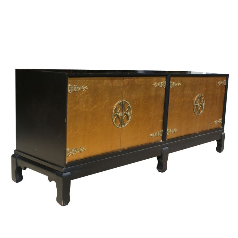 Mid-Century Modern Attributed to Renzo Rutili for Johnson Furniture Asian Motif Cabinet For Sale
