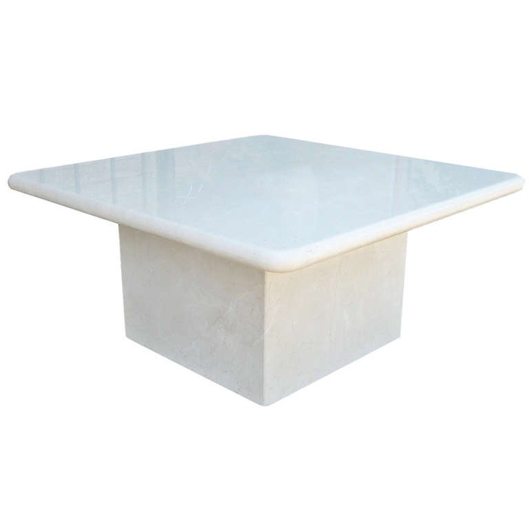 Occasional table from Alicante, Spain. 

The crema marfil is a ivory cream colour, with light tone, which can be seen some small dark streaks irregularly distributed. The crema marfil is extracted in the province of Alicante. The crema marfil is a