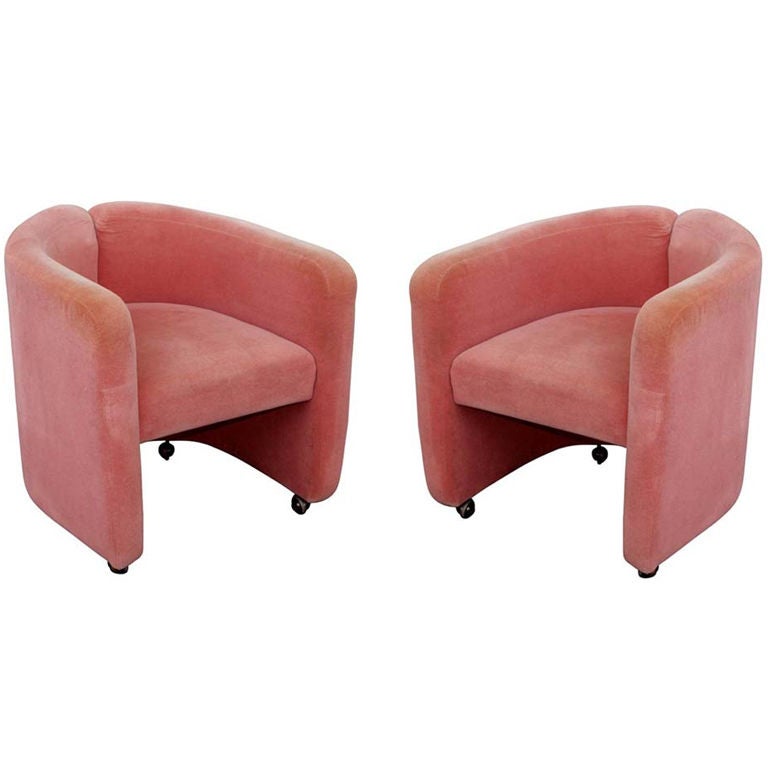 Pair of Tecno Mohair Lounge Chairs