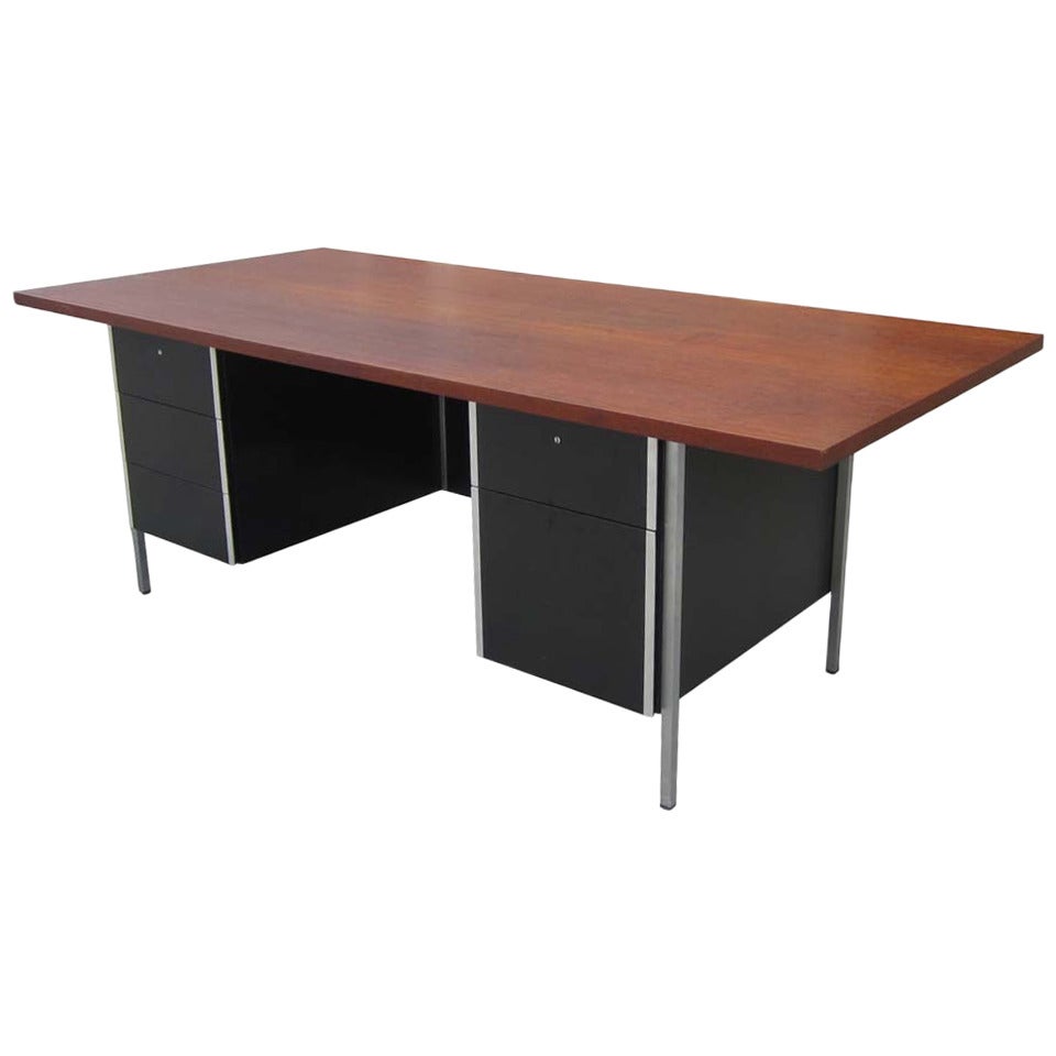 Vintage Florence Knoll Executive Double Pedestal Desk