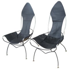 Pair of Retro Tony Paul Sling Chairs