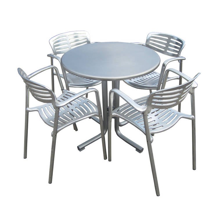 Spanish Set of 12 Aluminum Toledo Chairs Designed by Jorge Pensi for Knoll