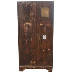 Vintage French Industrial Patinated Steel Cabinet 10