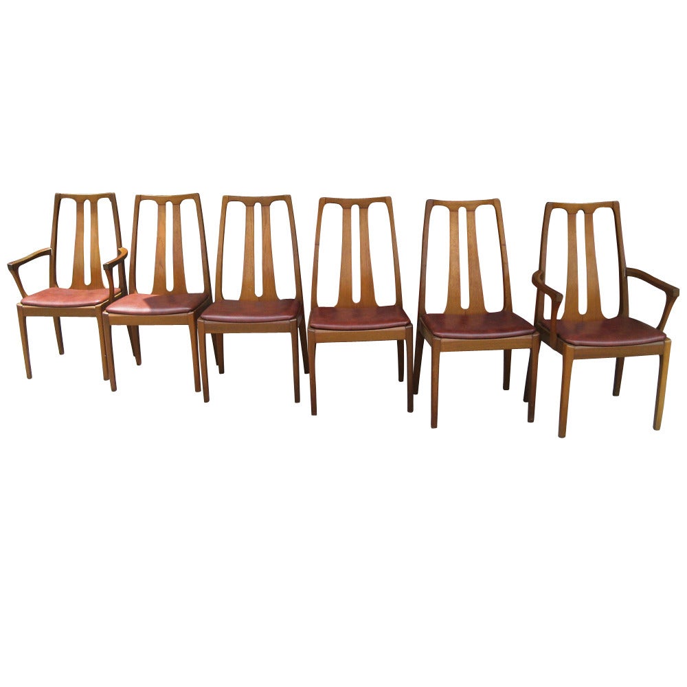 Six Vintage Danish Mid-Century Modern Dining Chairs