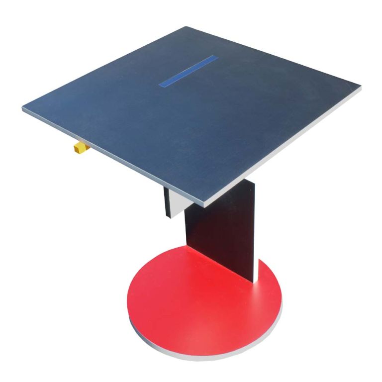 A side table designed by Gerrit Rietveld and made by his assistant G. A. van der Groenekan.  Originally designed for the Schroeder House in Utrecht in 1924, this example was made in 1960.