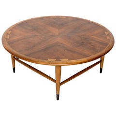 Vintage Andre Bus for Lane Acclaim Round Walnut Coffee Table 9