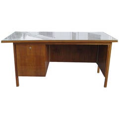 Vintage Stow Davis Walnut Single Pedestal Desk