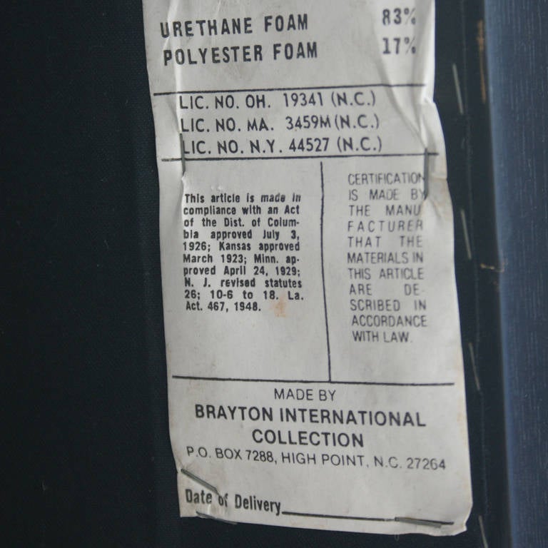 Vintage Brayton Black Leather  Bench In Good Condition In Pasadena, TX