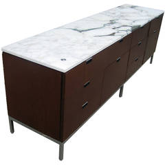 Marble and Mahogany Florence Knoll Credenza