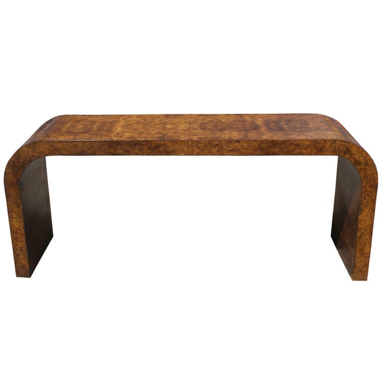 American Burled Console Table