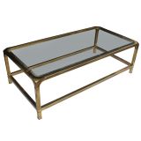 Mastercraft Brass And Glass Coffee Table