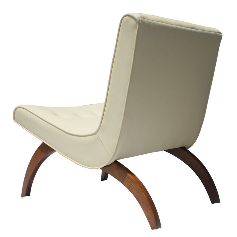 Leather Milo Baughman Scoop Chair