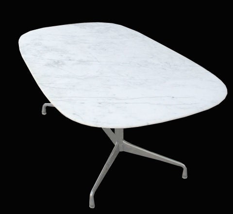 Eames For Herman Miller White Marble Dining Conference Table