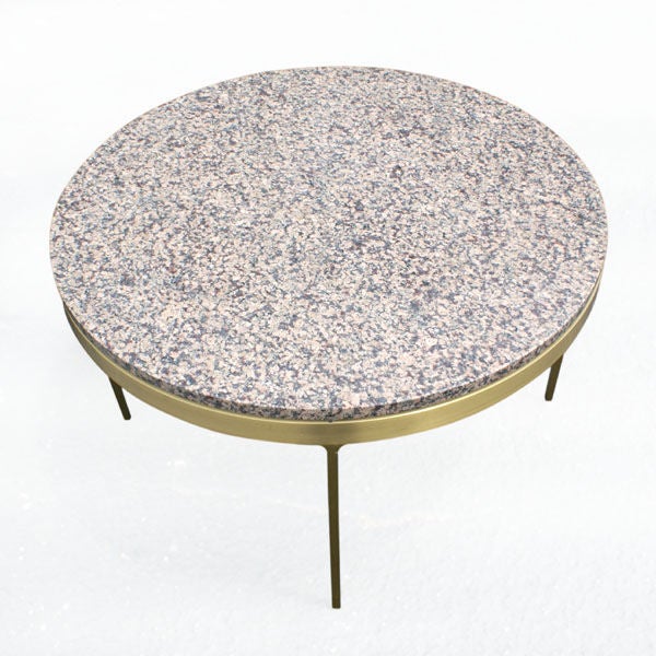 American 1 Nicos Zographos Bronze And Granite Side Table  For Sale