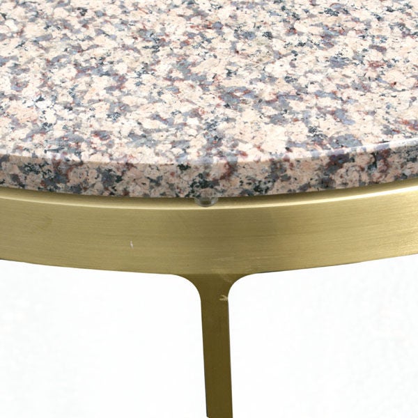 1 Nicos Zographos Bronze And Granite Side Table  In Good Condition For Sale In Pasadena, TX