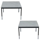 Pair Of Florence Knoll For Knoll Marble And Chrome Side Tables