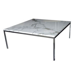 Florence Knoll For Knoll Large Marble And Chrome Coffee Table
