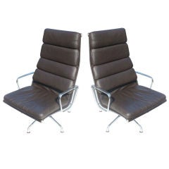 Pair Of Eames For Herman Miller Soft Pad Lounge Chairs