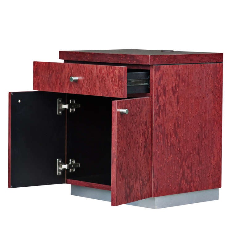 Metal Drawer and Door Pulls

Plinth Base

If you are looking for a simple and outstanding design,
this contemporary nightstand has it all.

Matching Five Drawer Bureau also available