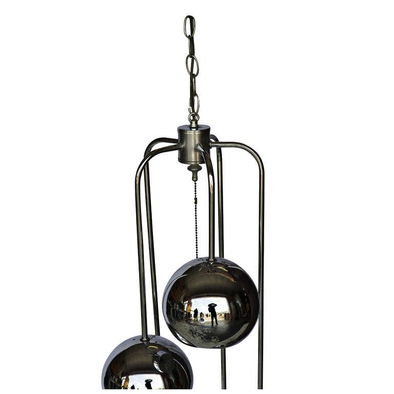 Mid-Century Modern Mid Century Chrome Five Globe Lighting Fixture  