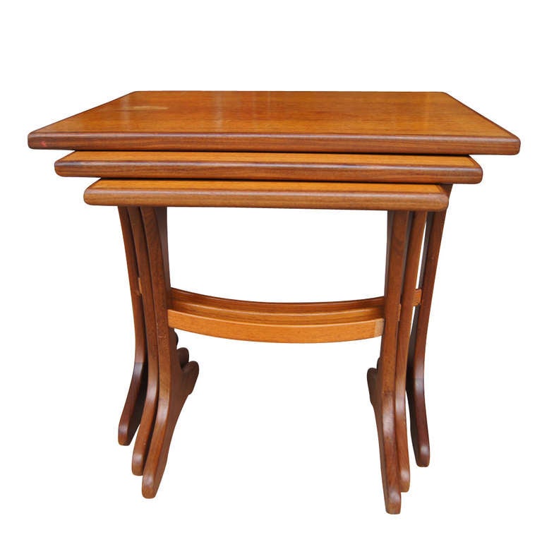 Danish Teak Nesting Tables In Good Condition In Pasadena, TX