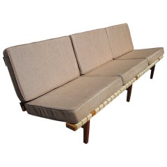 Vintage Maple Frame Knoll Sofa by Lewis Butler for Knoll