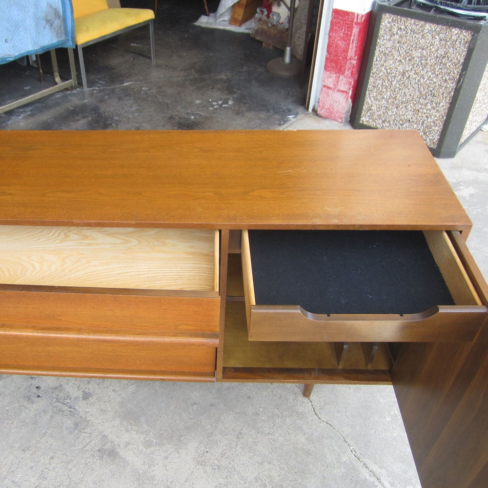 American Vintage Milo Baughman for Glenn of California Walnut Credenza