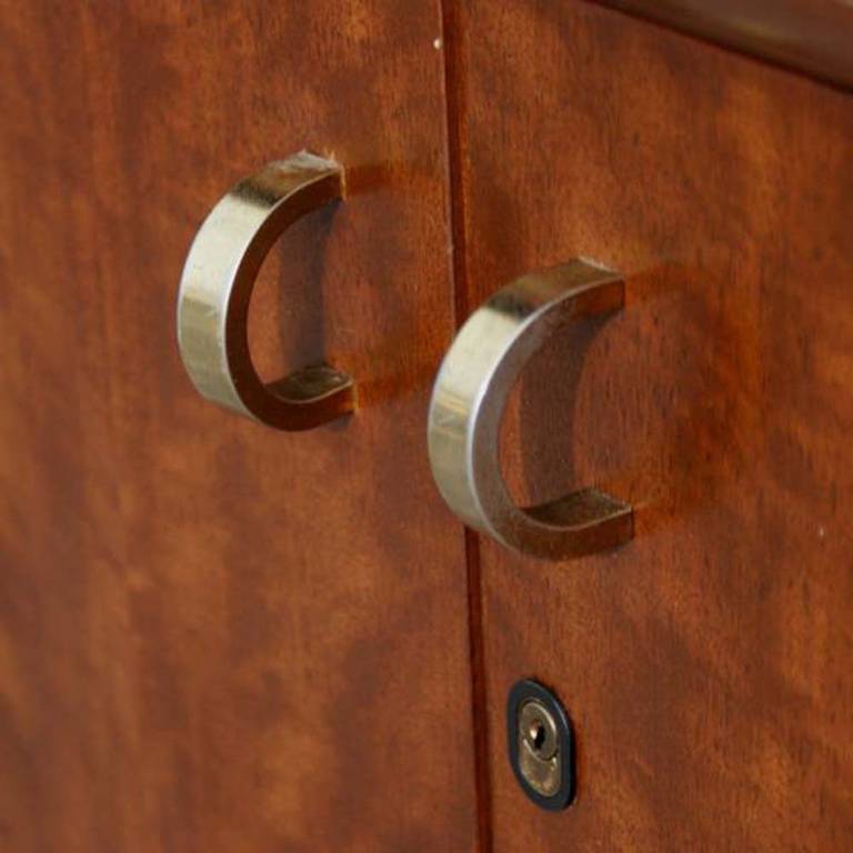 Mobile Credenza Breakfront in ottone e radica d'epoca in vendita 1