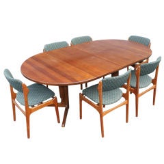 Danish Niels O. Møller Dining Table & Six Erik Buch Chairs 20% off original